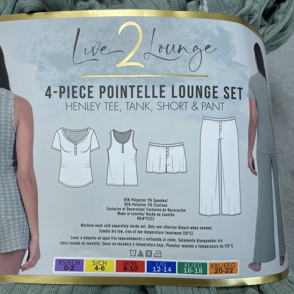 Live 2 Lounge Women's XL Lounge Set Green Polyester Blend H0413 - Picture 4 of 4